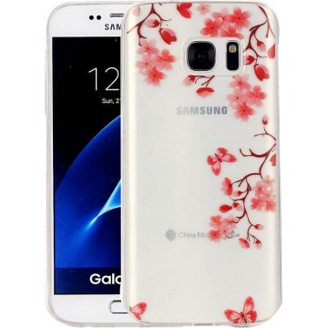 Samsung Galaxy S7 / G930 Maple Leaves patroon IMD Workmanship Soft TPU beschermings hoesje