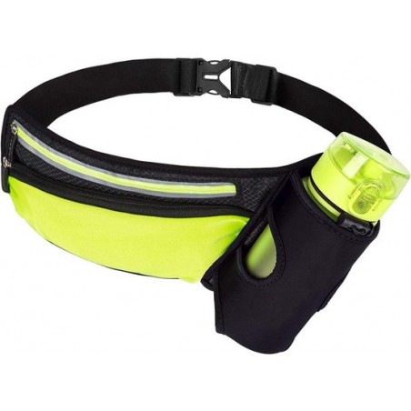 Sport Heupband smartphone | Hardloopband | Sportband | Hardloop Riem Met Drink fles Houder - groen