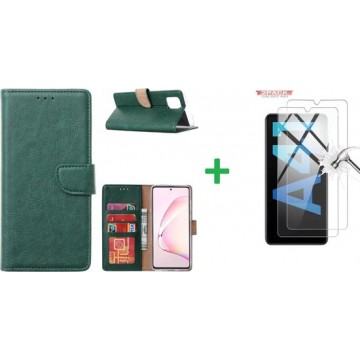 Samsung Galaxy A41 Boek hoesje + 2X Screenprotector – Groen