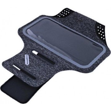 Sportarmband iPhone 12 / 12 Pro – Fabric/Stof - Zwart/Grijs