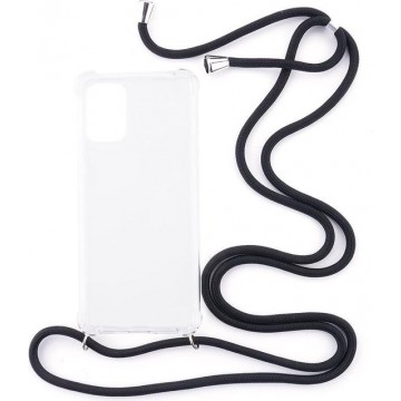 Shop4 - OnePlus 8T Hoesje - Zachte Back Case met Koord Zwart