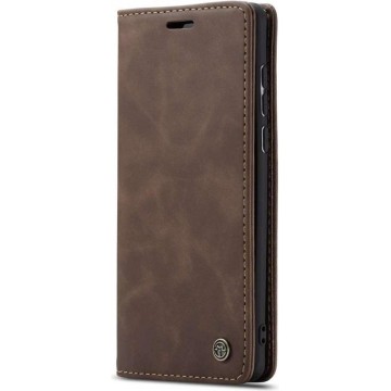 CASEME - Samsung Galaxy A41 Retro Wallet Case - Koffie