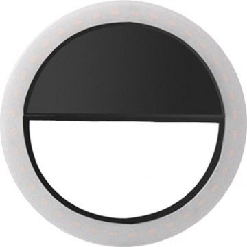 Selfie light ring voor op mobieltje of tablet | Maak goed belichte selfies - 3 licht standen - KELERINO. - Zwart