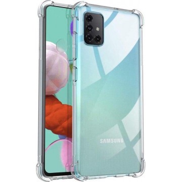 Samsung A51 Hoesje Siliconen Case Hoes Shockproof Cover - Transparant