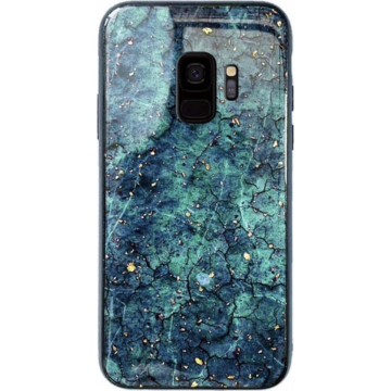 Samsung Galaxy S9 Backcover - Groen - Marmer & Glitters