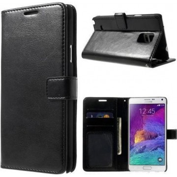 Cyclone wallet hoesjes Samsung Galaxy Note 4 zwart