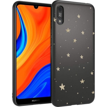 iMoshion Design voor de Huawei Y6S hoesje - Sterren - Zwart / Goud