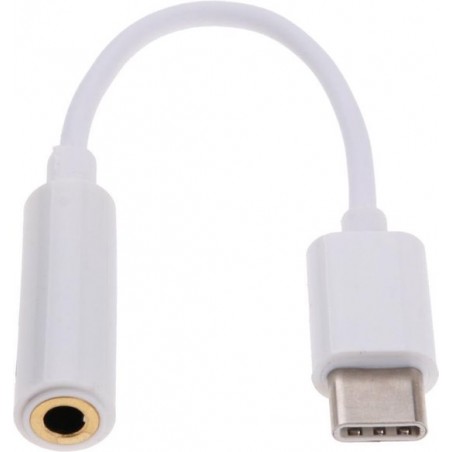 USB-C naar jack (3,5mm) adapter (wit) - USB Type C naar aux - USB naar jack - USB naar audio - USB naar geluid