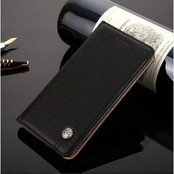 DrPhone LG G7 ThinQ Flip Cover - Kaart Case met briefvak [Stand functie] PU Lederen Portemonnee Case - Vintage Book - Zwrt