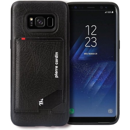 Pierre Cardin Leren Backcover Hoesje Met Kaarthouder Samsung Galaxy S8 - Zwart