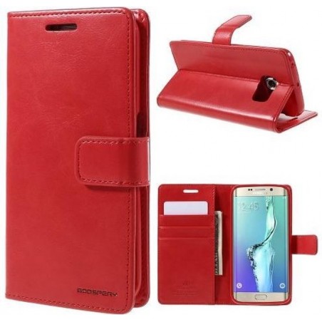 Mercury Blue Moon Wallet Case Samsung Galaxy S6 Edge Plus rood