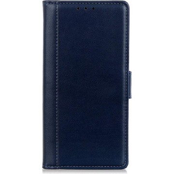 Shop4 - Samsung Galaxy A71 Hoesje - Wallet Case Grain Donker Blauw