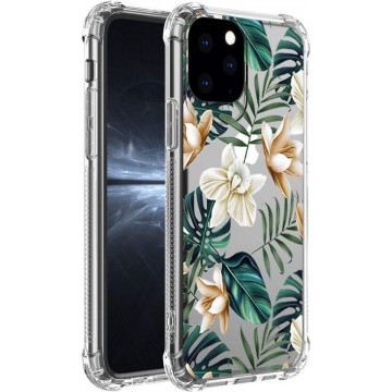 Apple iPhone XR – Transparant/ Wit TPU Tropical Paradise hoesje