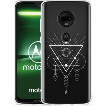 Moto G7 Plus Hoesje Abstract Moon White