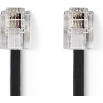 Telecom Cable | RJ11 Male - RJ11 Male | 5.0 m | Black