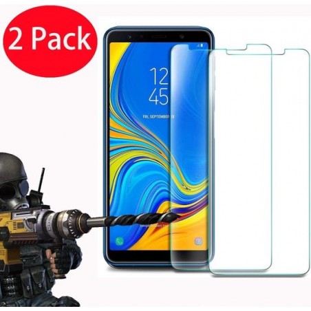 Samsung Galaxy A7 2018 Screenprotector Glas - Tempered Glass Screen Protector - 2x