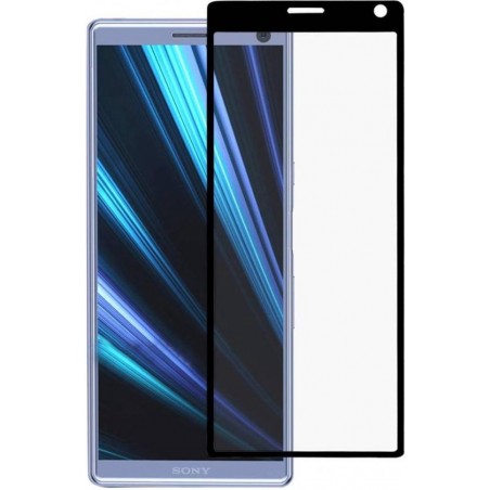 Sony Xperia 10 - Full Cover Screenprotector - Gehard Glas - Zwart