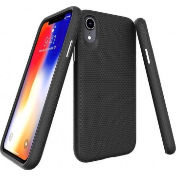 iPhone XR Hoesje Zwart Triangle Texture Cover Case