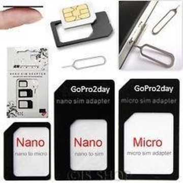 Omvormer set SIM adapter - nano sim - micro sim converter - Iphone Ejector Pin - Smartphone Sim verwijderaar - SIM kaart adapter