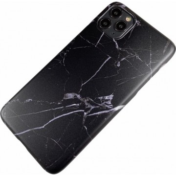 Apple iPhone 11 - Silicone marmer zacht hoesje Iris zwart