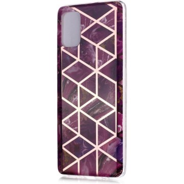 Samsung Galaxy A71 Hoesje - Marble Design - Violet