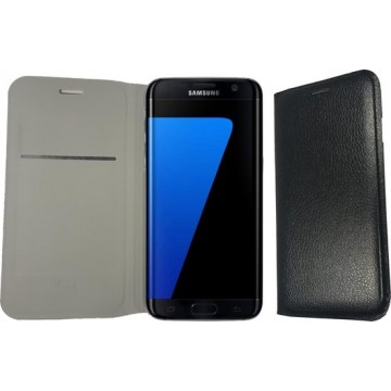 Samsung Galaxy S7 Edge Hoesje Flip Wallet Portemonnee Book Case Cover Zwart met Polycarbonaat Houder - 360 Graden Telefoonhoesje