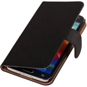 Samsung Galaxy S5 Mini - Effen Zwart Bookstyle Wallet Hoesje met BestCases verpakking