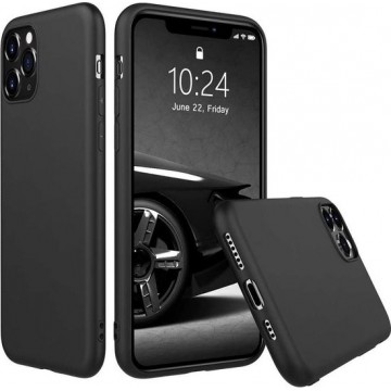 iPhone 11 Pro Max Hoesje Zwart - Apple iphone 11 pro max Siliconen Case Back Cover - Zwart