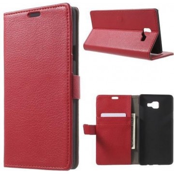 Litchi Cover wallet case hoesje Samsung Galaxy A5 2016 rood