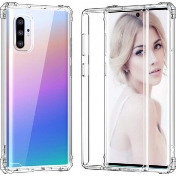 Samsung Galaxy Note 10 Plus Anti Shock Hybrid Hoesje Soft Case + 2X Tempered Glass Screenprotector