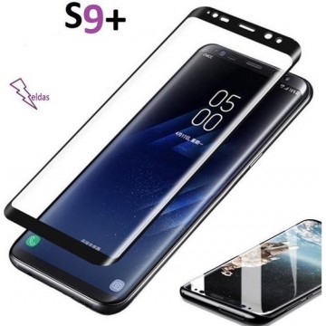 Samsung S9 plus Glazen screenprotector Samsung Galaxy  3D Screen beschermende Glas explosieveilige gehard glas Cover Film  Zwart