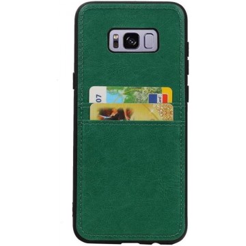 Groen Back Cover 2 Pasjes Hoesje voor Samsung Galaxy S8 Plus