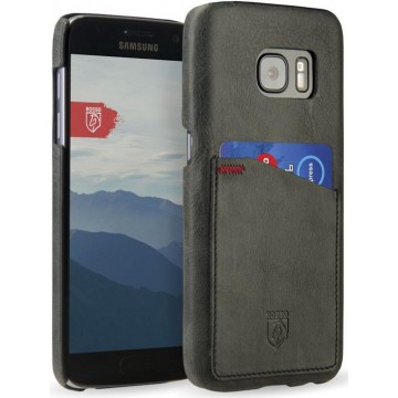 Rosso Select Samsung Galaxy S7 Hoesje Echt Leer Back Cover Zwart