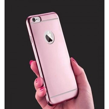 Flexibele Matte Rose Goud kleurige Soft Case voor de iPhone 5 - iPhone 5S- iPhone SE, mooi siliconen bling bling hoesje