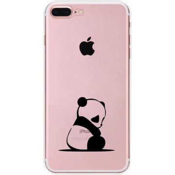 Apple Iphone 7 Plus / 8 Plus Siliconen telefoonhoesje transparant panda