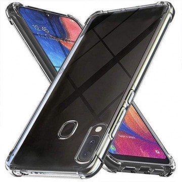 Samsung Galaxy A20e Hoesje Schokbestendig Transparant / doorzichtig met EXTRA STEVIGE HOEKEN  voor nog betere bescherming
