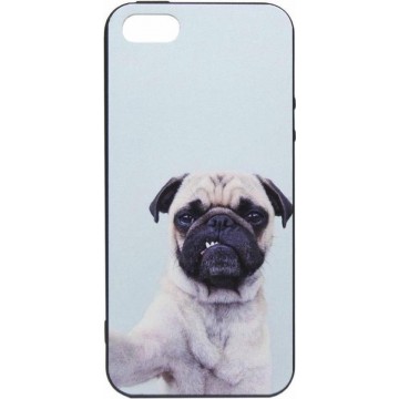 ADEL Siliconen Back Cover Softcase Hoesje voor iPhone 5/5S/SE - Bulldog Hond