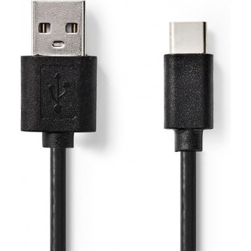 Sync & Charge-Kabel  A Male  USB-C™ Male  1,0 m  Zwart