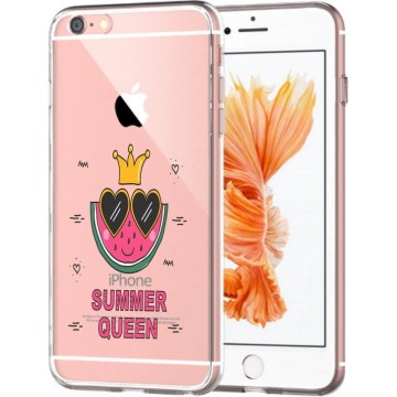 Apple Iphone 7 Plus / 8 Plus Transparant siliconen hoesje (Summer Queen)