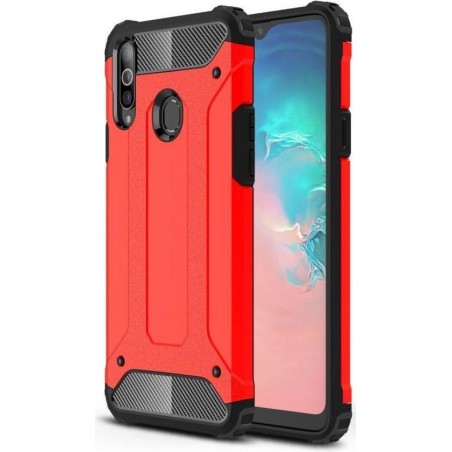 Samsung Galaxy A20s Hoesje Shock Proof Hybride Back Cover Rood