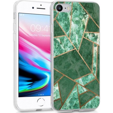 iMoshion Design voor de iPhone SE (2020) / 8 / 7 / 6s hoesje - Grafisch Koper - Groen / Goud