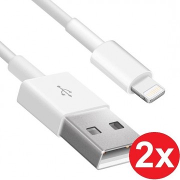 2 Stuks iPhone Lightning naar USB voor kabel - 1 Meter Lightning cable - Oplaadkabel voor Apple