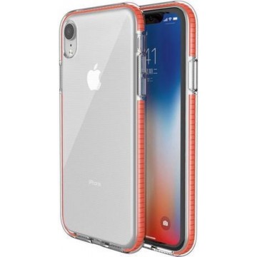 GadgetBay Beschermend gekleurde rand hoesje iPhone XR Case TPE TPU back cover - Oranje
