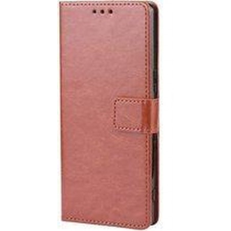 Samsung Galaxy A42 5G Hoesje Bruin - Portemonnee Book Case - Kaarthouder & Magneetlipje