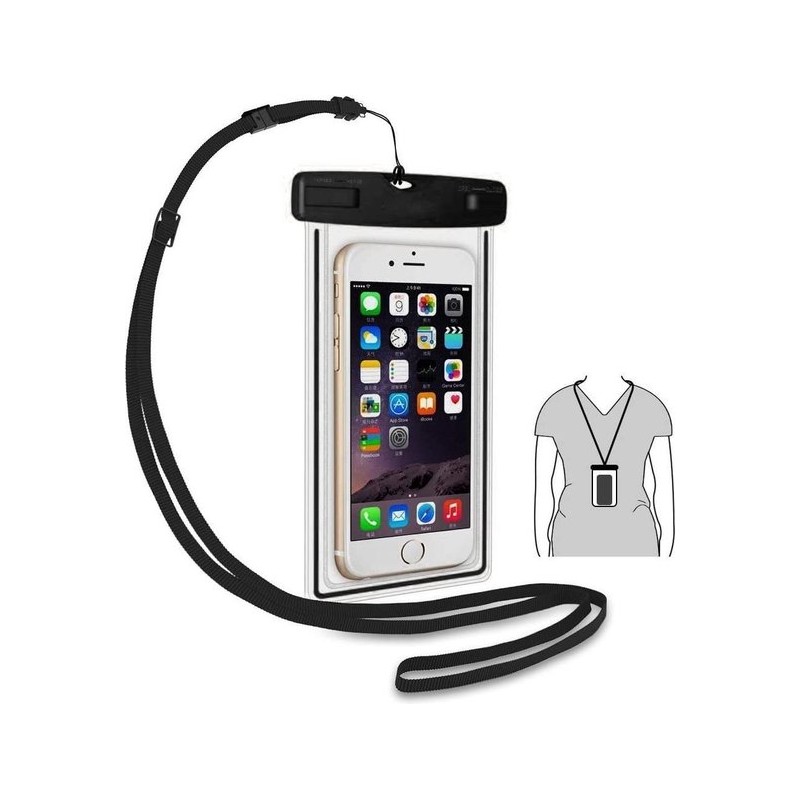Waterdichte Telefoon Hoes - Waterproof Bag - Case - Cover - Zak - Universeel Geschikt voor alle Smartphones tot 6 Inch - Zwart - Elektronica - telefoonshop.net 35% Korting!