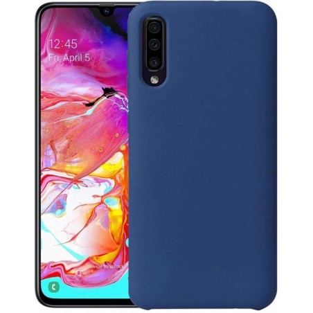 Samsung Galaxy A50 Hoesje Siliconen Hoes Back Cover - Donker Blauw