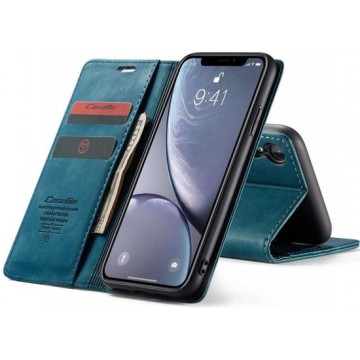 CASEME  Apple iPhone Xr Retro Wallet Hoesje - Blauw