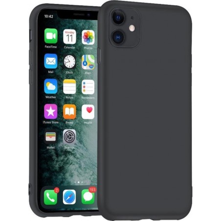 Apple Iphone 11 Zwart siliconen backcover hoesje