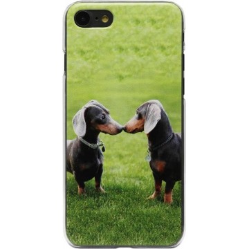 ADEL Kunststof Back Cover Hardcase Hoesje voor iPhone SE (2020)/ 8/ 7 - Teckel Honden