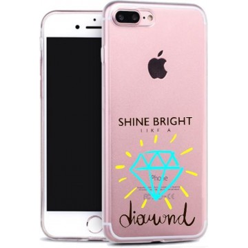 Apple Iphone 7 Plus / 8 Plus Transparant siliconen hoesje (Shine bright like a)